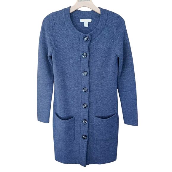 Banana Republic Womens Chunky Cardigan Merino Wool Knit Sweater Longline Size XS - Picture 1 of 12
